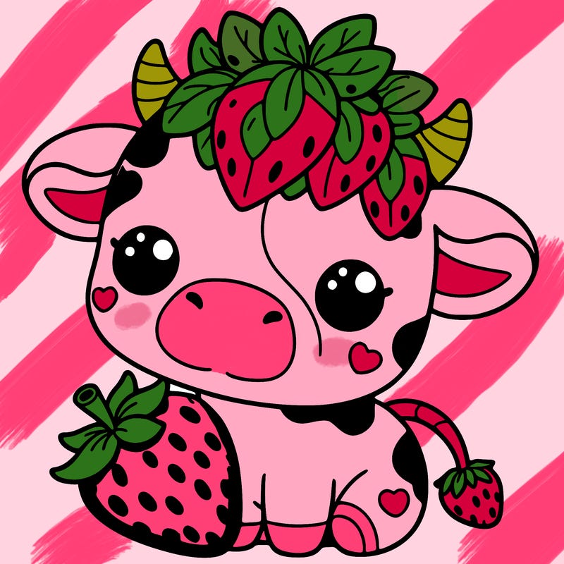 cute strawberry cow