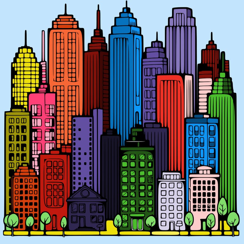 a city with skyscrapers