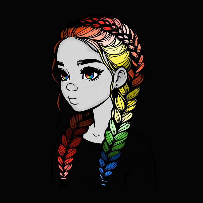 realistic girl with braids