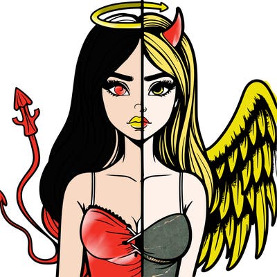 devil vs angel realistic girl