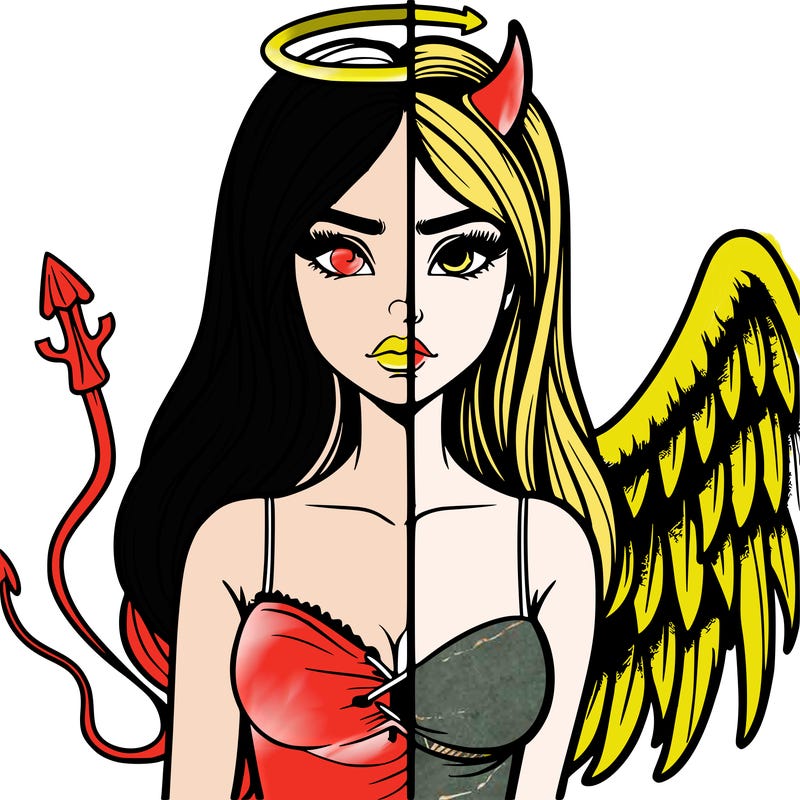 devil vs angel realistic girl