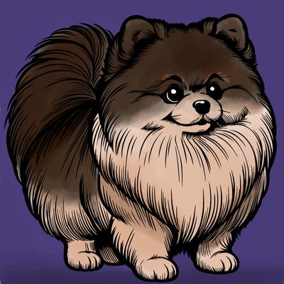 realistic pomeranian dog