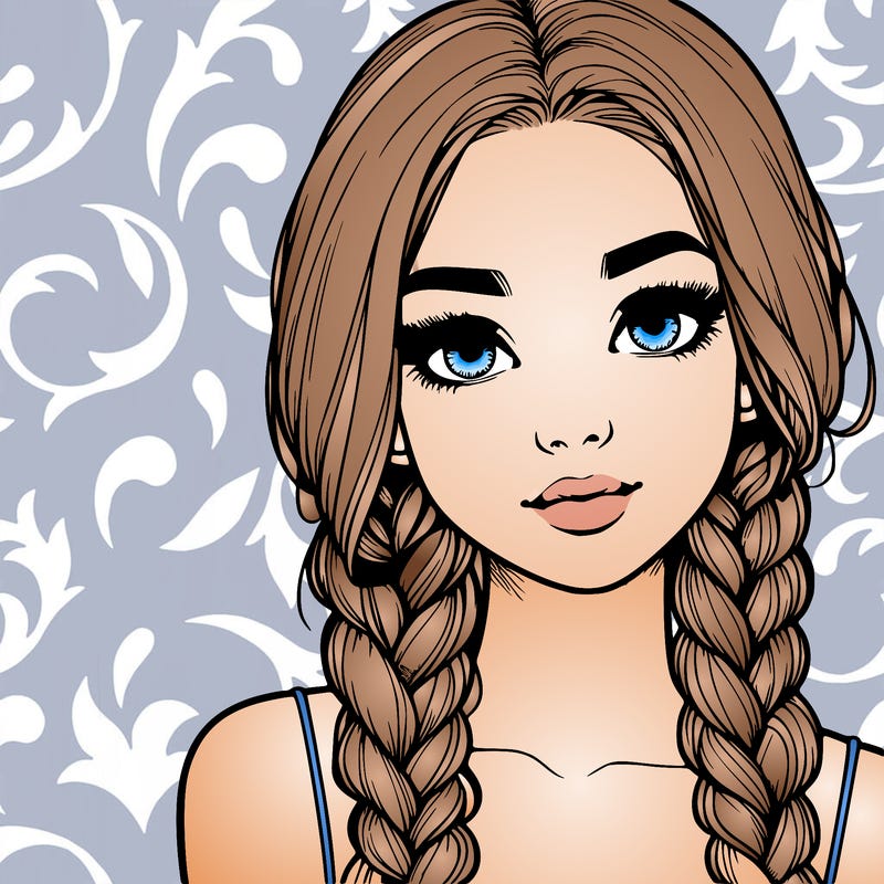 realistic girl with braids