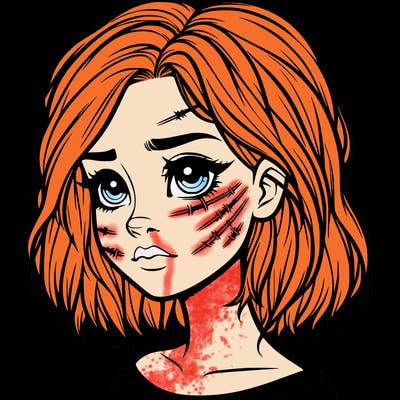 realistic girl with scars