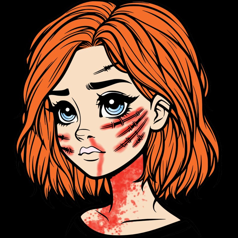 realistic girl with scars