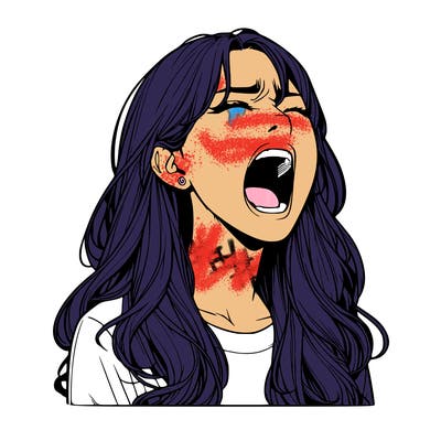 screaming realistic, girl