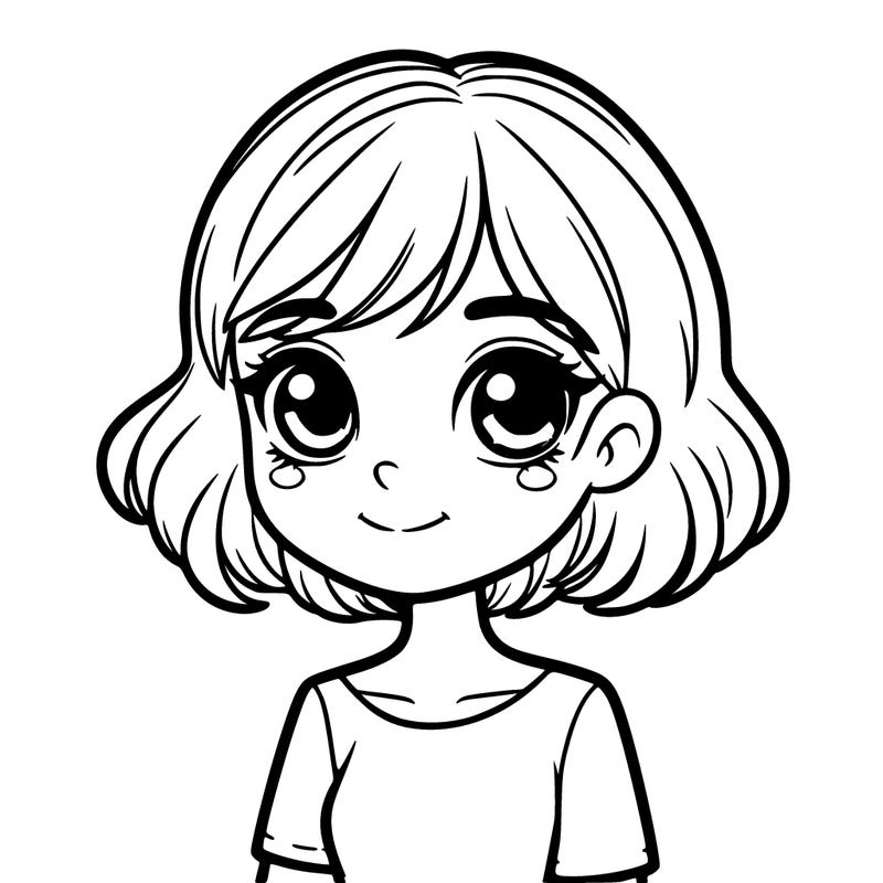 girl with short hair and blue eyes