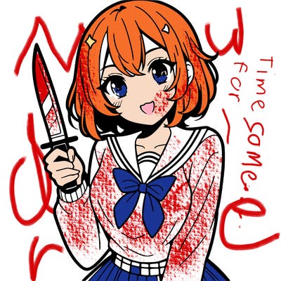 anime girl with a knife