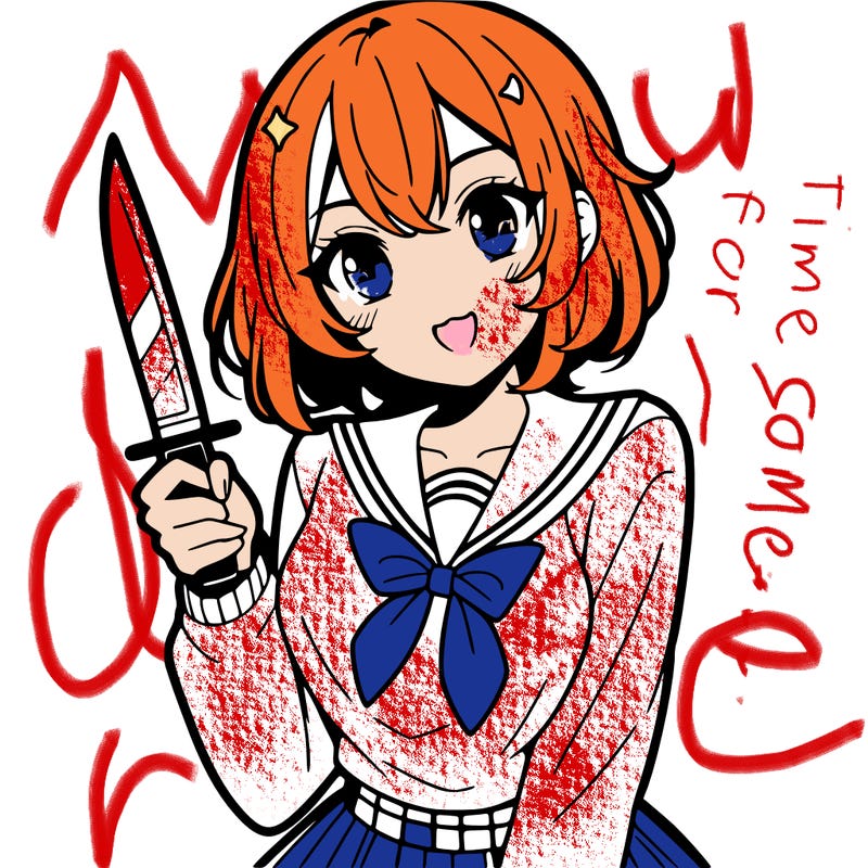anime girl with a knife