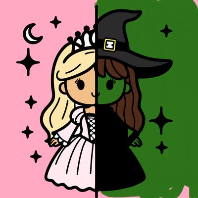 split princess and witch