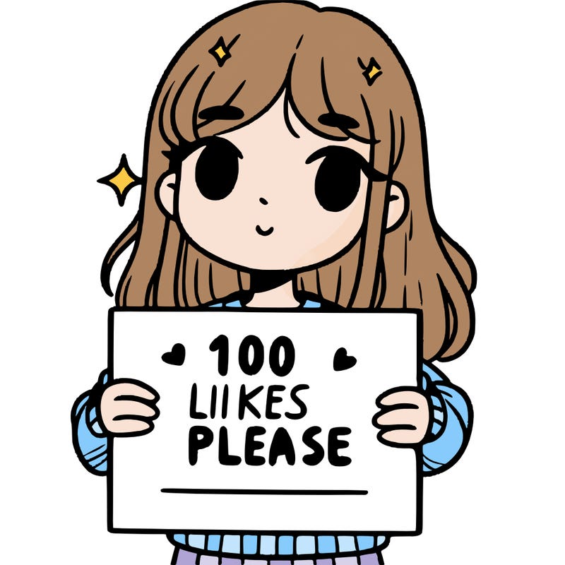 a girl holding up a sign saying 100 likes please