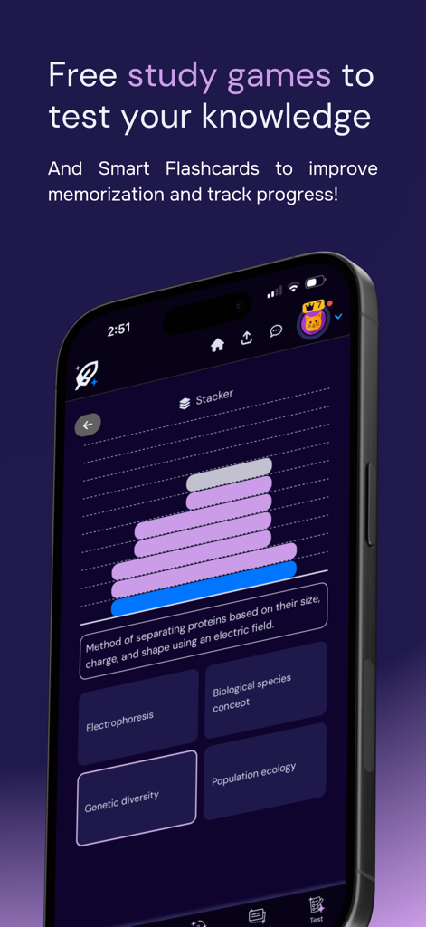 Die Thea-App-Oberfläche zeigt interaktive Lernspiele und intelligente Karteikarten für das Studentenlernen.
