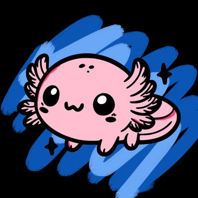 cute easy baby axolotl