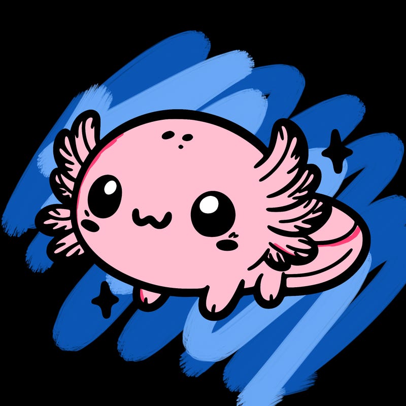 cute easy baby axolotl