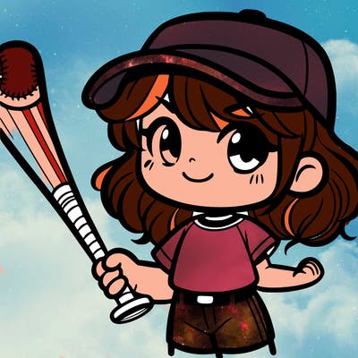 girl with softball bat