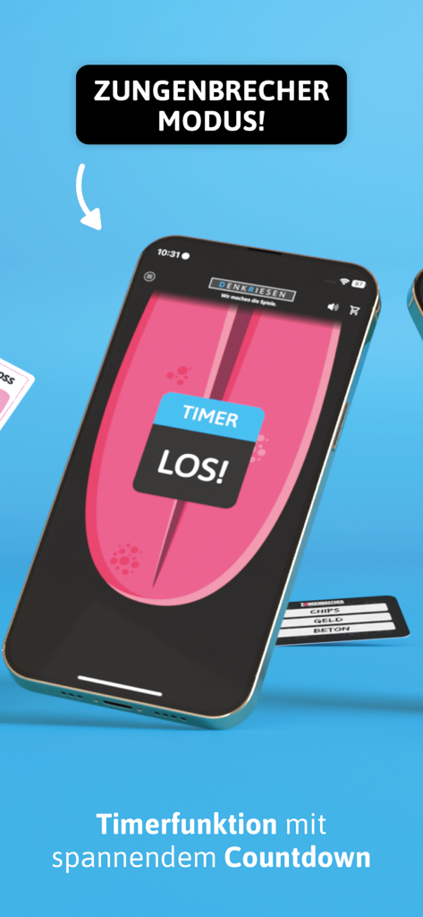 Temporizador de juego de la app DENKRIESEN para el modo de trabalenguas