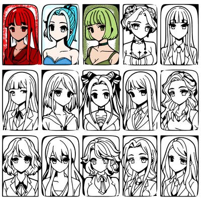 girls that look diffrent anime