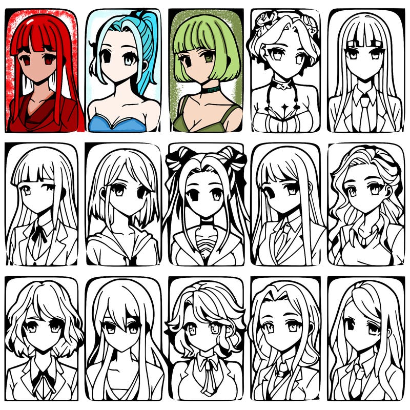 girls that look diffrent anime