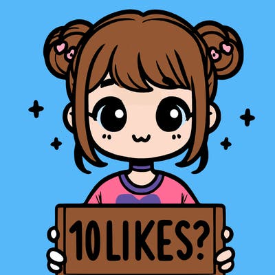 cute girl that is holding a sign that says 10 likes?