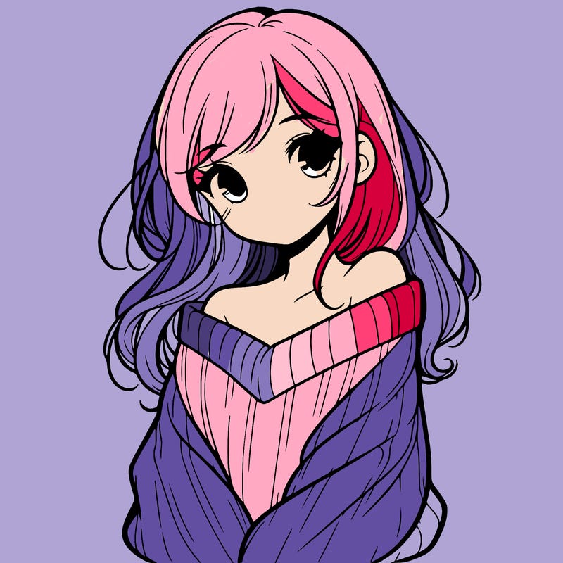 shy pretty girl wearing a sweater that is falling off one shoulder portrait