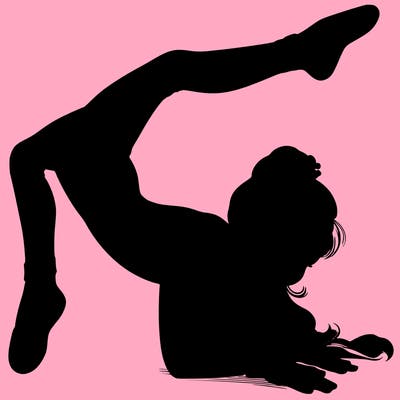 realistic girl doing gymnastics