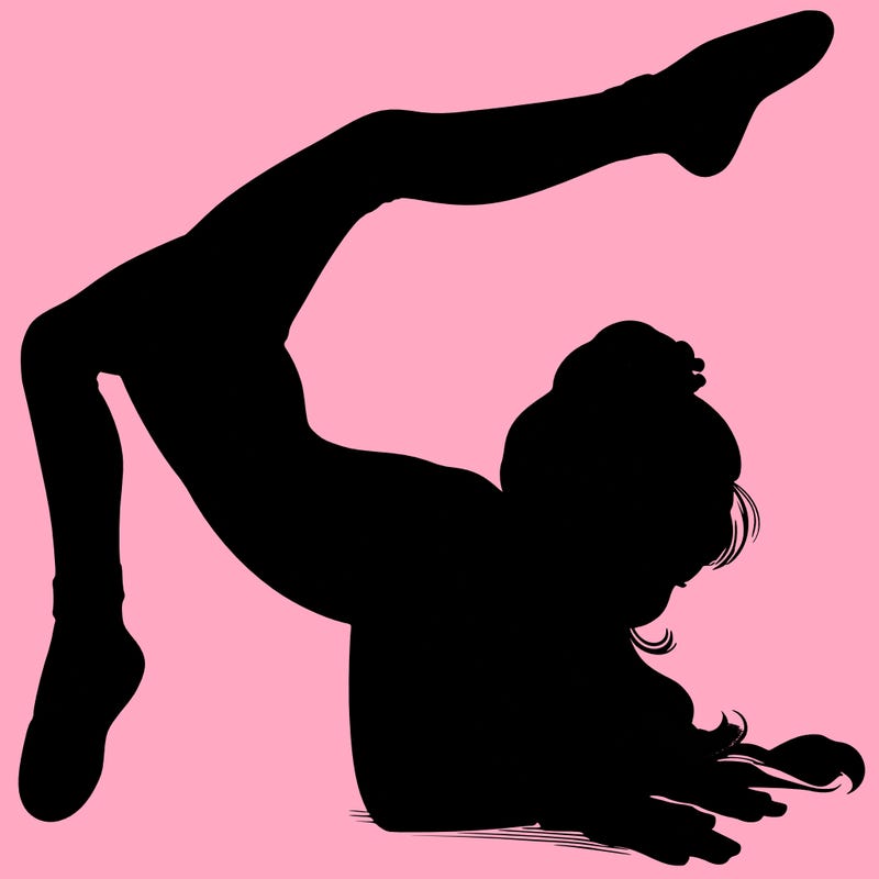 realistic girl doing gymnastics