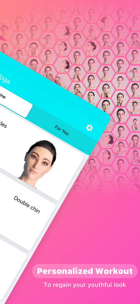 Plano de treino de ioga facial personalizado para antienvelhecimento e tonificação da pele