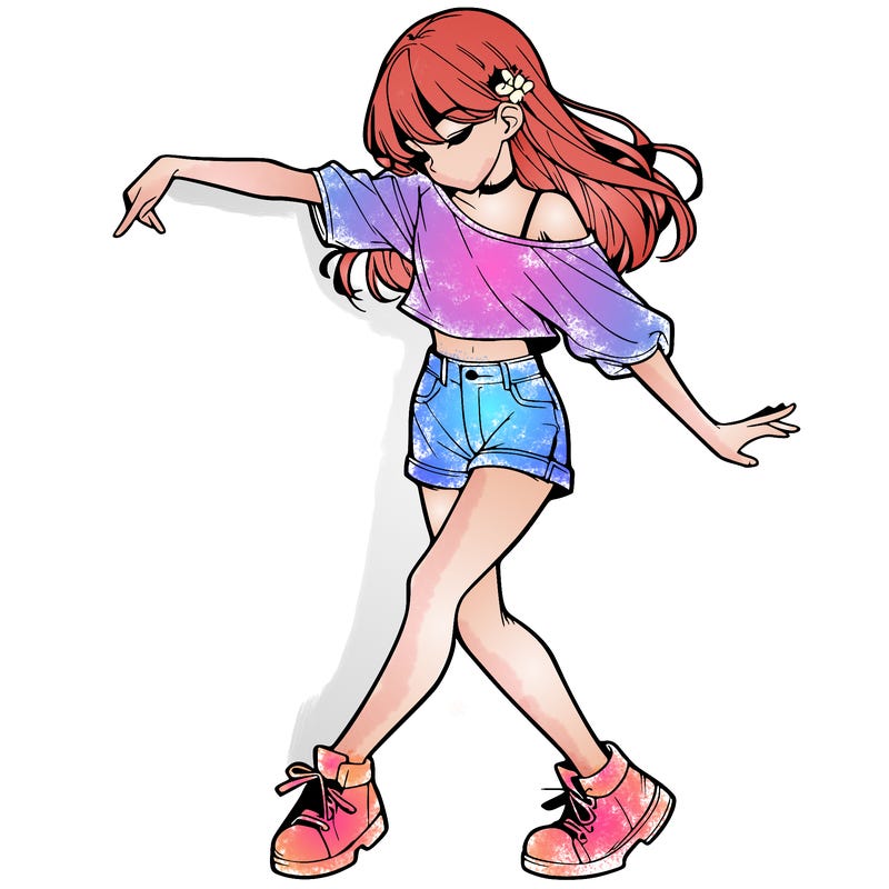 realistic girl danceing