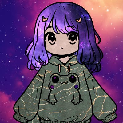 girl wearing frogging sweatshirt