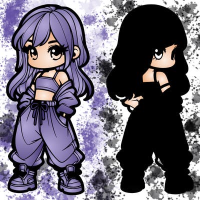 girl in crop top and baggy pants