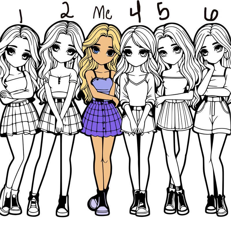 a group of girls realistic