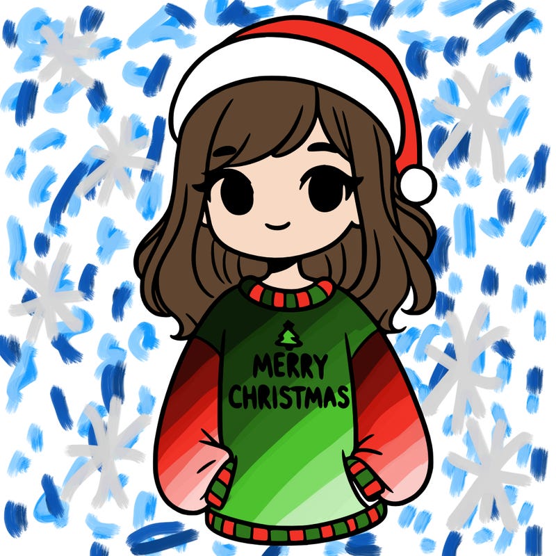 girl with a sweatshirt that says merry christmas