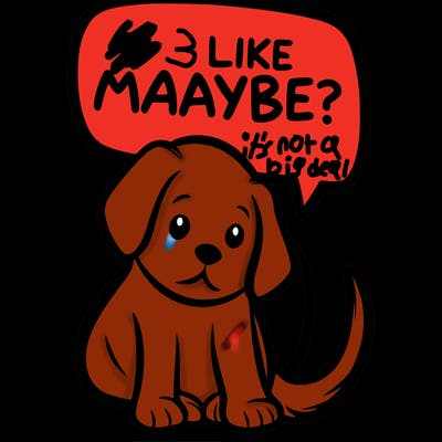 a puppy that says 5 like maybe