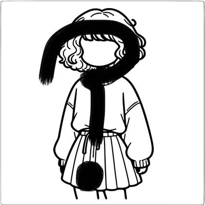 a teen with short curly hair wearing a sweatshirt and a skirt