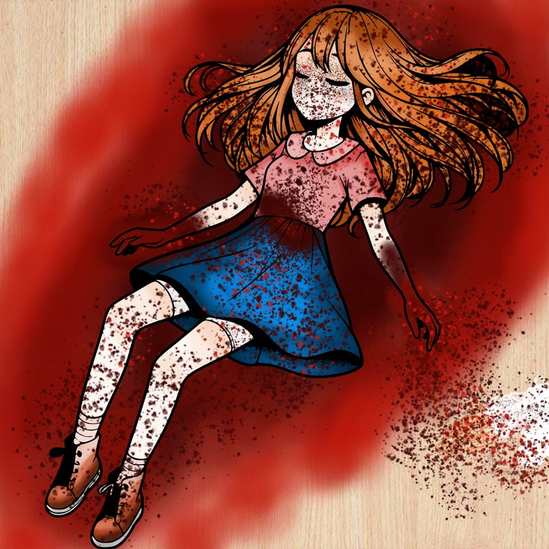 realistic girl floating