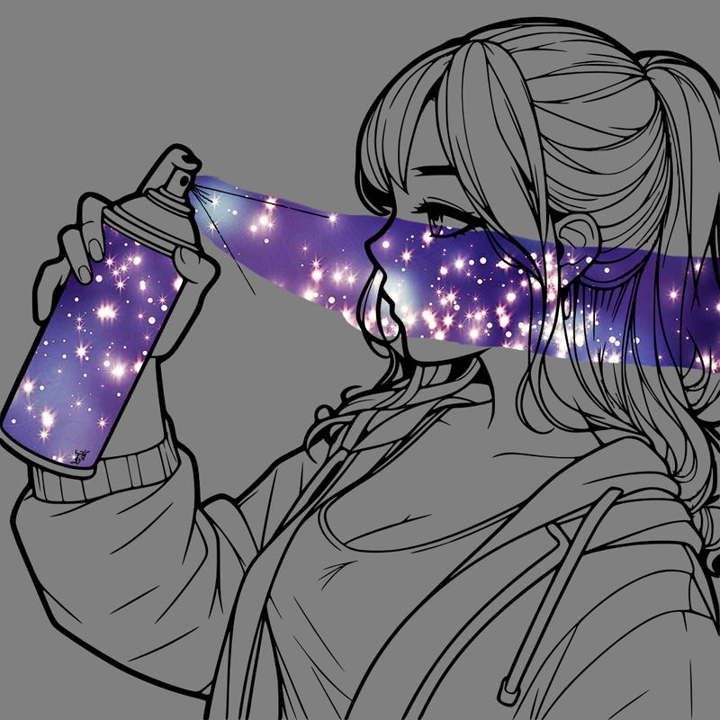 a realistic girl spray, painting