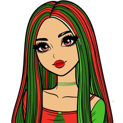 realistic girl with straight and long hair