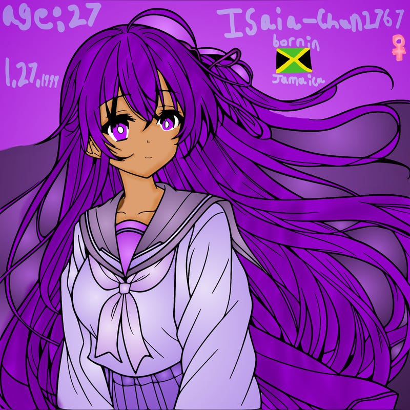 anime girl with long hair