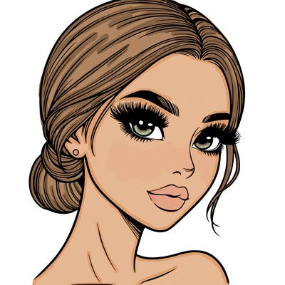 realistic girl with lashes