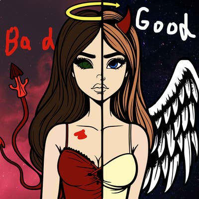 devil vs angel realistic girl