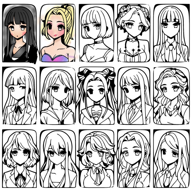 girls that look diffrent anime