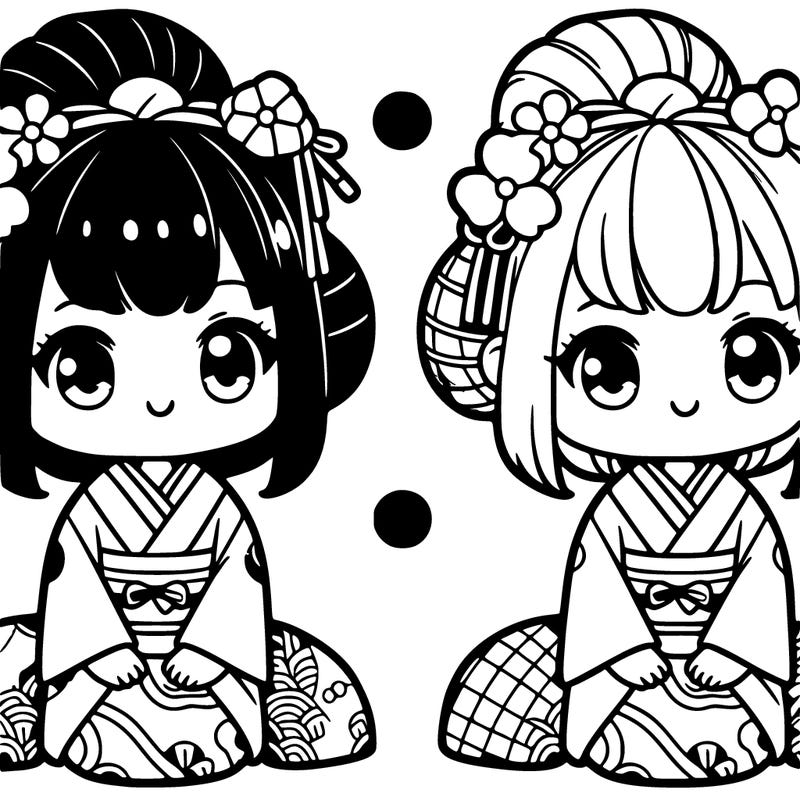 cute girl with japanese kimono
