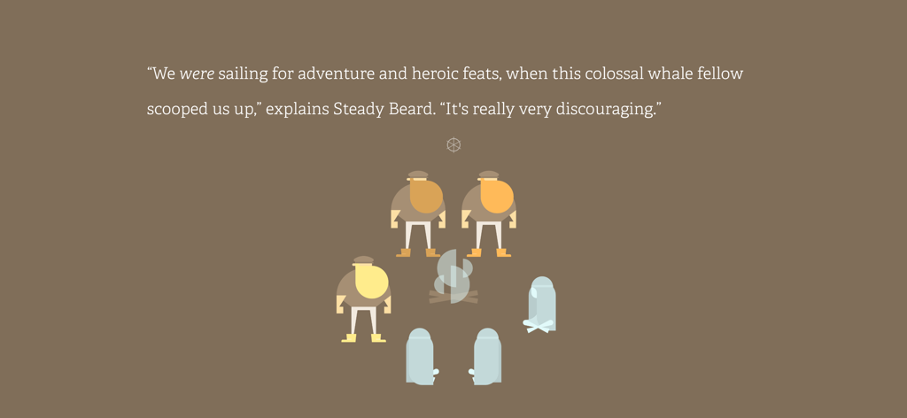 Burly Men at Sea - Three bearded fishermen characters standing around a campfire in the game Burly Men at Sea