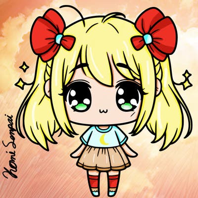 one kawaii manga character girl