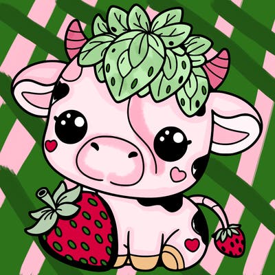 cute strawberry cow