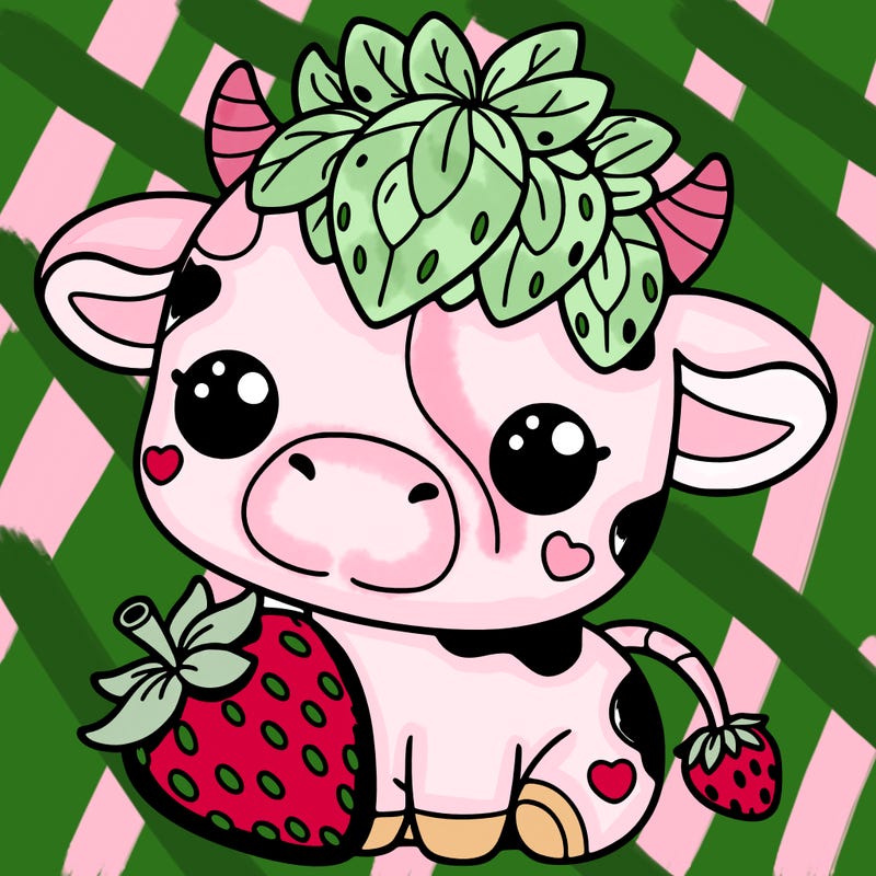 cute strawberry cow
