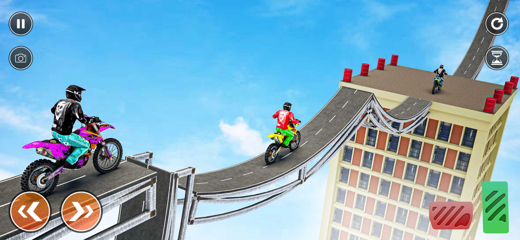 Real Stunt- Racing Bike Games - Motorcycle stunt racing on elevated sky tracks in a 3D bike game