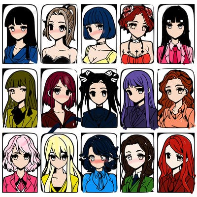 girls that look diffrent anime