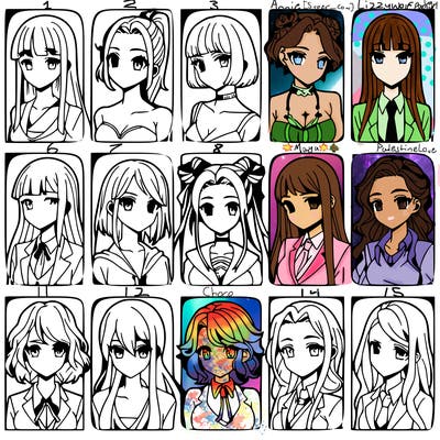 girls that look diffrent anime