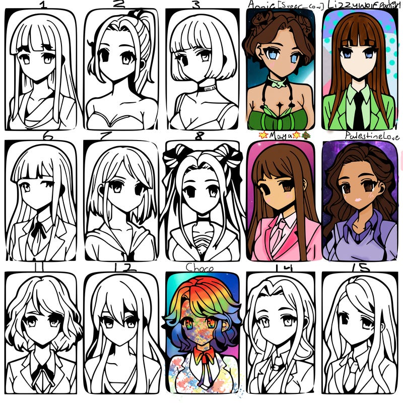 girls that look diffrent anime